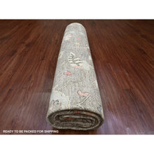 Load image into Gallery viewer, 10&#39;x13&#39;7&quot; Cedar Brown, Pure Wool, Afghan Angora Oushak With Colorful Leaf Design, Vegetable Dyes, Hand Knotted, Oriental Rug FWR538680
