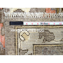 Load image into Gallery viewer, 10&#39;x13&#39;7&quot; Cedar Brown, Pure Wool, Afghan Angora Oushak With Colorful Leaf Design, Vegetable Dyes, Hand Knotted, Oriental Rug FWR538680