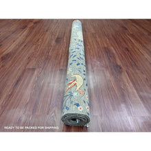 Load image into Gallery viewer, 5&#39;x6&#39;9&quot; Nevada Gray, Afghan Peshawar with Birds of Paradise Design, Natural Dyes, Hand Knotted, Soft Wool, Oriental Rug FWR538740
