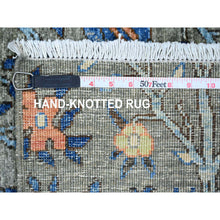 Load image into Gallery viewer, 5&#39;x6&#39;9&quot; Old Gold, All Natural Wool, Hand Knotted, Fusion Kazak, Colorful Caucasian Motifs Design, Oriental Rug FWR535386