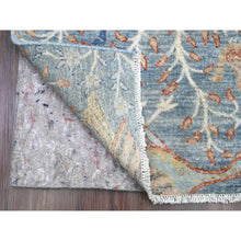 Load image into Gallery viewer, 2&#39;7&quot;x25&#39;8&quot; Ruddy Blue, Hand Knotted, Afghan Peshawar with Birds of Paradise Design, Natural Dyes, 100% Soft Wool, XL Runner, Oriental Rug FWR538764