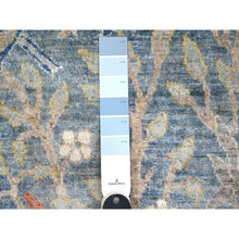 Load image into Gallery viewer, 2&#39;7&quot;x25&#39;8&quot; Ruddy Blue, Hand Knotted, Afghan Peshawar with Birds of Paradise Design, Natural Dyes, 100% Soft Wool, XL Runner, Oriental Rug FWR538764