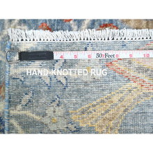 Load image into Gallery viewer, 2&#39;7&quot;x25&#39;8&quot; Ruddy Blue, Hand Knotted, Afghan Peshawar with Birds of Paradise Design, Natural Dyes, 100% Soft Wool, XL Runner, Oriental Rug FWR538764
