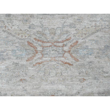 Load image into Gallery viewer, 7&#39;9&quot;x7&#39;9&quot; Cascading White, Washed Out Peshawar with Heriz All Over Design, High Mountain Wool, Densely Woven, Hand Knotted, Round, Oriental Rug FWR538776