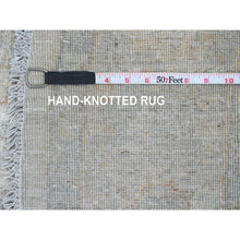 Load image into Gallery viewer, 7&#39;9&quot;x7&#39;9&quot; Cascading White, Washed Out Peshawar With Heriz All Over Design, High Mountain Wool, Densely Woven, Hand Knotted, Round, Oriental Rug FWR538776