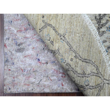 Load image into Gallery viewer, 8&#39;x8&#39; Oyster Gray with Soft Colors, Peshawar, Willow and Cypress Tree Design, Hand Knotted, Densely Woven, 100% Wool, Round, Oriental Rug FWR538782