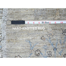 Load image into Gallery viewer, 8&#39;x8&#39; Oyster Gray With Soft Colors, Peshawar, Willow And Cypress Tree Design, Hand Knotted, Densely Woven, 100% Wool, Round, Oriental Rug FWR538782