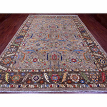 Load image into Gallery viewer, 10&#39;x13&#39;4&quot; Stone Gray, Aryana Grade, Peshawar With Heriz All Over Design, Colorful, High Mountain Wool, Densely Woven, Hand Knotted, Vegetable Dyes, Oriental Rug FWR538788