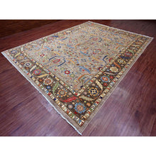 Load image into Gallery viewer, 10&#39;x13&#39;4&quot; Stone Gray, Aryana Grade, Peshawar With Heriz All Over Design, Colorful, High Mountain Wool, Densely Woven, Hand Knotted, Vegetable Dyes, Oriental Rug FWR538788