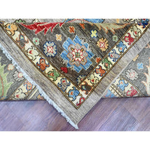 Load image into Gallery viewer, 10&#39;x13&#39;4&quot; Stone Gray, Aryana Grade, Peshawar With Heriz All Over Design, Colorful, High Mountain Wool, Densely Woven, Hand Knotted, Vegetable Dyes, Oriental Rug FWR538788