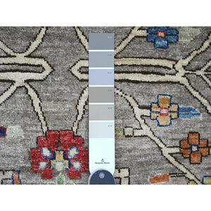 10'x13'4" Stone Gray, Aryana Grade, Peshawar With Heriz All Over Design, Colorful, High Mountain Wool, Densely Woven, Hand Knotted, Vegetable Dyes, Oriental Rug FWR538788