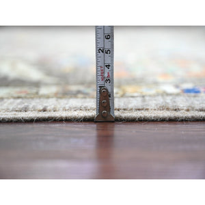 10'x13'4" Stone Gray, Aryana Grade, Peshawar With Heriz All Over Design, Colorful, High Mountain Wool, Densely Woven, Hand Knotted, Vegetable Dyes, Oriental Rug FWR538788