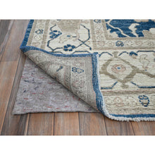 Load image into Gallery viewer, 9&#39;x12&#39; Yale Blue, Afghan Oushak with All Over Leaf Design, Supple Collection, Soft and Lush Pile, Velvety Wool, Hand Knotted, Densely Woven, Oriental Rug FWR5382