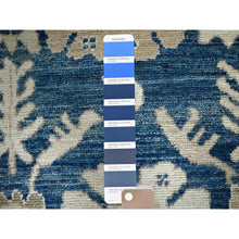 Load image into Gallery viewer, 9&#39;x12&#39; Yale Blue, Afghan Oushak with All Over Leaf Design, Supple Collection, Soft and Lush Pile, Velvety Wool, Hand Knotted, Densely Woven, Oriental Rug FWR5382