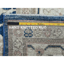 Load image into Gallery viewer, 9&#39;x12&#39; Yale Blue, Afghan Oushak with All Over Leaf Design, Supple Collection, Soft and Lush Pile, Velvety Wool, Hand Knotted, Densely Woven, Oriental Rug FWR5382