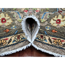 Load image into Gallery viewer, 10&#39;x10&#39; Sonic Gray, Peshawar With Heriz Design, Densely Woven, Aryana Collection, High Mountain Wool, Hand Knotted, Vegetable Dyes, Round, Oriental Rug FWR538800