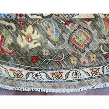 Load image into Gallery viewer, 10&#39;x10&#39; Sonic Gray, Peshawar with Heriz Design, Densely Woven, Aryana Collection, High Mountain Wool, Hand Knotted, Vegetable Dyes, Round, Oriental Rug FWR538800