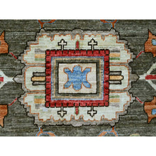 Load image into Gallery viewer, 10&#39;x10&#39; Sonic Gray, Peshawar With Heriz Design, Densely Woven, Aryana Collection, High Mountain Wool, Hand Knotted, Vegetable Dyes, Round, Oriental Rug FWR538800