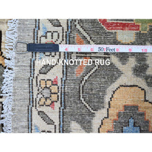 Load image into Gallery viewer, 10&#39;x10&#39; Sonic Gray, Peshawar with Heriz Design, Densely Woven, Aryana Collection, High Mountain Wool, Hand Knotted, Vegetable Dyes, Round, Oriental Rug FWR538800