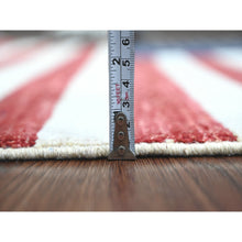 Load image into Gallery viewer, 2&#39;6&quot;x3&#39;9&quot; Old Glory Red, Wall Hanging, American Flag, Hand Knotted, Pure Wool, Peshawar, Oriental Rug FWR538812