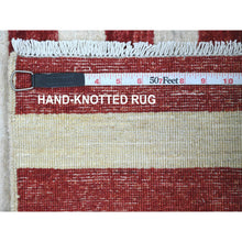 Load image into Gallery viewer, 2&#39;6&quot;x3&#39;9&quot; Old Glory Red, Wall Hanging, American Flag, Hand Knotted, Pure Wool, Peshawar, Oriental Rug FWR538812