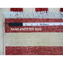 Load image into Gallery viewer, 2&#39;6&quot;x4&#39; Old Glory Red, American Flag, Hand Knotted, Soft Wool, Peshawar, Wall Hanging, Oriental Rug FWR538818