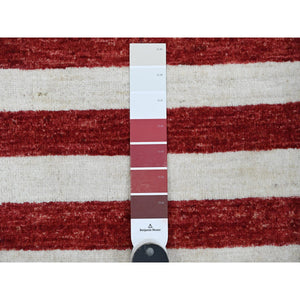 2'5"x4' Old Glory Red, Wall Hanging, American Flag, Hand Knotted, Soft Wool, Peshawar, Oriental Rug FWR538824