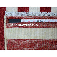 Load image into Gallery viewer, 2&#39;5&quot;x4&#39; Old Glory Red, Wall Hanging, American Flag, Hand Knotted, Soft Wool, Peshawar, Oriental Rug FWR538824