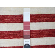 Load image into Gallery viewer, 2&#39;6&quot;x4&#39; Old Glory Red, Hand Knotted, American Flag, Soft Wool, Peshawar, Wall Hanging, Oriental Rug FWR538830