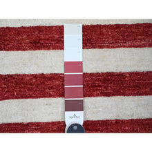 Load image into Gallery viewer, 2&#39;7&quot;x3&#39;10&quot; Old Glory Red, American Flag, Wall Hanging, Hand Knotted, Soft Wool, Peshawar, Oriental Rug FWR538836