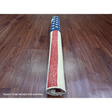 Load image into Gallery viewer, 2&#39;7&quot;x3&#39;10&quot; Old Glory Red, American Flag, Wall Hanging, Hand Knotted, Soft Wool, Peshawar, Oriental Rug FWR538836