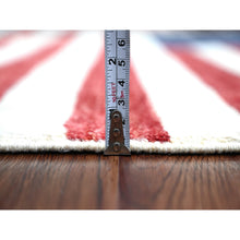 Load image into Gallery viewer, 2&#39;7&quot;x3&#39;10&quot; Old Glory Red, American Flag, Wall Hanging, Hand Knotted, Soft Wool, Peshawar, Oriental Rug FWR538836