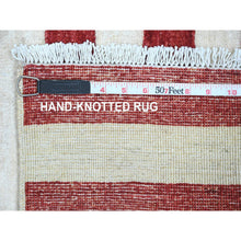 Load image into Gallery viewer, 2&#39;7&quot;x3&#39;10&quot; Old Glory Red, American Flag, Wall Hanging, Hand Knotted, Soft Wool, Peshawar, Oriental Rug FWR538836