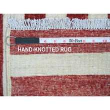 Load image into Gallery viewer, 2&#39;5&quot;x4&#39; Old Glory Red, American Flag, Hand Knotted, Soft Wool, Peshawar, Wall Hanging, Oriental Rug FWR538848