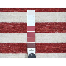 Load image into Gallery viewer, 2&#39;6&quot;x4&#39; Old Glory Red, Hand Knotted, American Flag, Soft Wool, Peshawar, Wall Hanging, Oriental Rug FWR538854