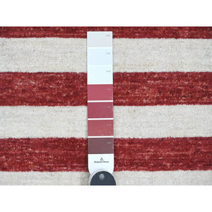 2'6"x4' Old Glory Red, Hand Knotted, American Flag, Soft Wool, Peshawar, Wall Hanging, Oriental Rug FWR538854
