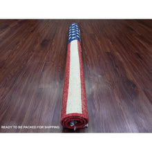 Load image into Gallery viewer, 2&#39;6&quot;x4&#39; Old Glory Red, Hand Knotted, American Flag, Soft Wool, Peshawar, Wall Hanging, Oriental Rug FWR538854