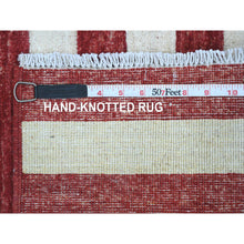 Load image into Gallery viewer, 2&#39;6&quot;x4&#39; Old Glory Red, Hand Knotted, American Flag, Soft Wool, Peshawar, Wall Hanging, Oriental Rug FWR538854