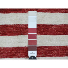 Load image into Gallery viewer, 2&#39;6&quot;x4&#39; Old Glory Red, Wall Hanging, American Flag, Hand Knotted, Soft Wool, Peshawar, Oriental Rug FWR538860