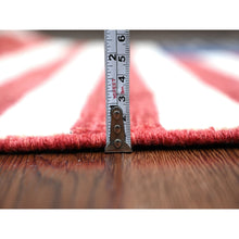 Load image into Gallery viewer, 2&#39;6&quot;x4&#39; Old Glory Red, Wall Hanging, American Flag, Hand Knotted, Soft Wool, Peshawar, Oriental Rug FWR538860