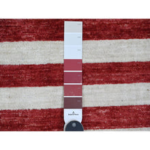 Load image into Gallery viewer, 2&#39;5&quot;x4&#39; Old Glory Red, Soft Wool, American Flag, Hand Knotted, Peshawar, Wall Hanging, Oriental Rug FWR538866