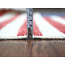 Load image into Gallery viewer, 2&#39;5&quot;x4&#39; Old Glory Red, Soft Wool, American Flag, Hand Knotted, Peshawar, Wall Hanging, Oriental Rug FWR538866