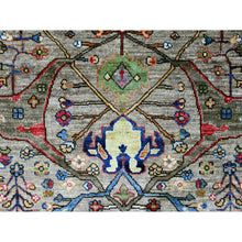 Load image into Gallery viewer, 8&#39;x8&#39; Spanish Gray, Peshawar with Bijar Garus Design, Aryana Grade, Vegetable Dyes, Hand Knotted, Densely Woven, High Mountain Wool, Round, Oriental Rug FWR538872