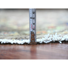 Load image into Gallery viewer, 8&#39;x8&#39; Spanish Gray, Peshawar with Bijar Garus Design, Aryana Grade, Vegetable Dyes, Hand Knotted, Densely Woven, High Mountain Wool, Round, Oriental Rug FWR538872
