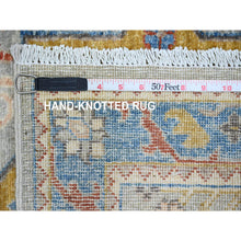 Load image into Gallery viewer, 2&#39;7&quot;x10&#39;1&quot; Misty Gray, Aryana Grade, Afghan Peshawar With Caucasian Akstafa Design, High Mountain Wool, Hand Knotted, Runner, Oriental Rug FWR538896