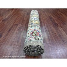 Load image into Gallery viewer, 3&#39;2&quot;x11&#39;8&quot; Cedar Brown, Aryana Grade, Afghan Peshawar With Heriz All Over Design, High Mountain Wool, Hand Knotted, Runner, Oriental Rug FWR538902