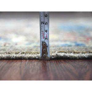 3'2"x11'8" Cedar Brown, Aryana Grade, Afghan Peshawar With Heriz All Over Design, High Mountain Wool, Hand Knotted, Runner, Oriental Rug FWR538902