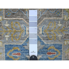 Load image into Gallery viewer, 2&#39;8&quot;x10&#39;2&quot; Flint Gray, Aryana Collection, Afghan Peshawar With Caucasian Akstafa Design, Hand Knotted, High Mountain Wool, Runner, Oriental Rug FWR538914