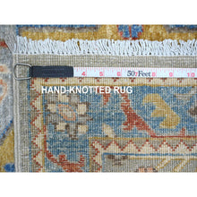 Load image into Gallery viewer, 2&#39;8&quot;x10&#39;2&quot; Flint Gray, Aryana Collection, Afghan Peshawar With Caucasian Akstafa Design, Hand Knotted, High Mountain Wool, Runner, Oriental Rug FWR538914