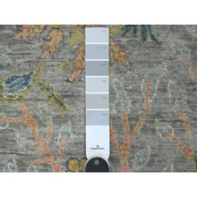 Load image into Gallery viewer, 2&#39;6&quot;x8&#39;2&quot; Moonstruck Gray, Afghan Peshawar with Birds of Paradise Design, Hand Knotted, Soft Wool, Vegetable Dyes, Runner, Oriental Rug FWR538926